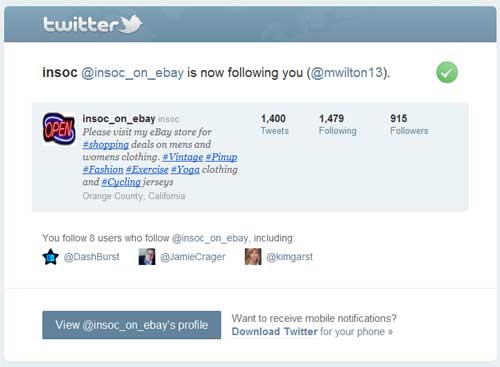 A Twitter Follower Notification Email